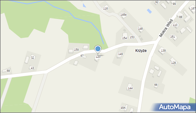 Mokra Wieś, Mokra Wieś, 120, mapa Mokra Wieś