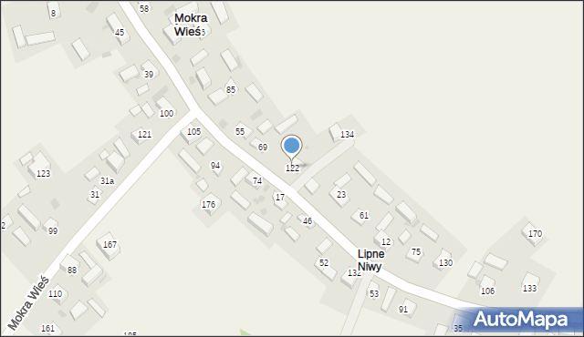 Mokra Wieś, Mokra Wieś, 122, mapa Mokra Wieś