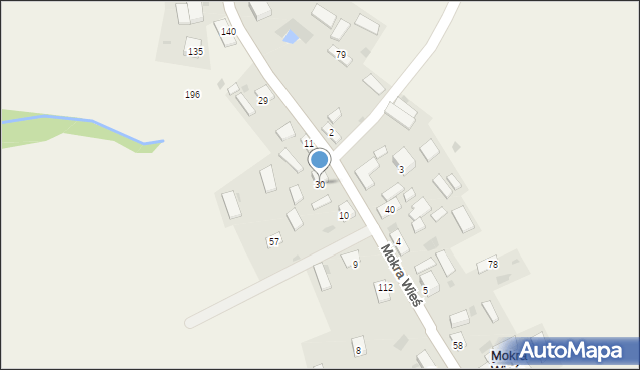 Mokra Wieś, Mokra Wieś, 30, mapa Mokra Wieś