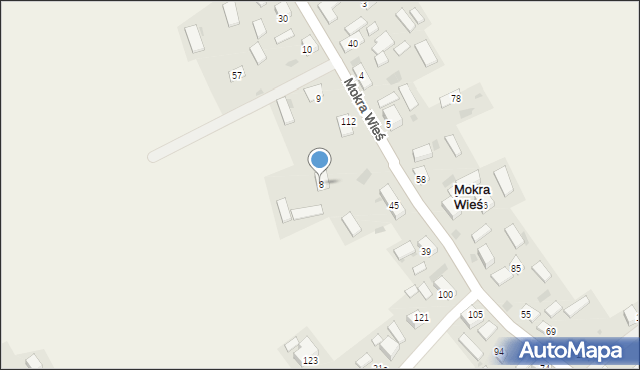 Mokra Wieś, Mokra Wieś, 8, mapa Mokra Wieś