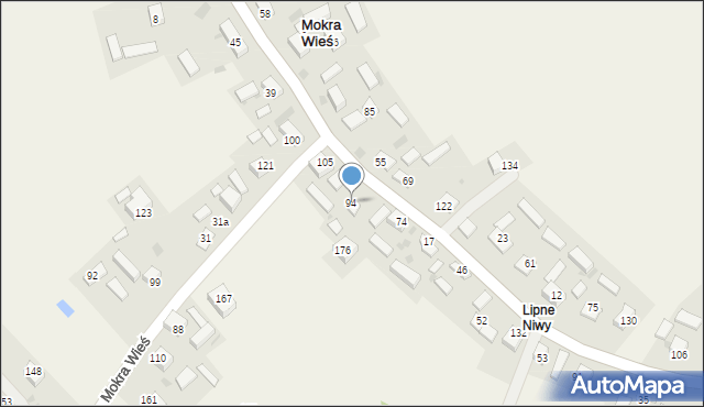 Mokra Wieś, Mokra Wieś, 94, mapa Mokra Wieś
