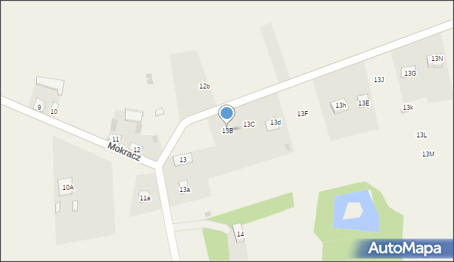 Mokracz, Mokracz, 13B, mapa Mokracz