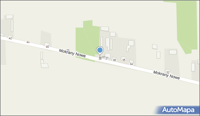 Mokrany Nowe, Mokrany Nowe, 38, mapa Mokrany Nowe