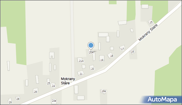 Mokrany Stare, Mokrany Stare, 20A, mapa Mokrany Stare