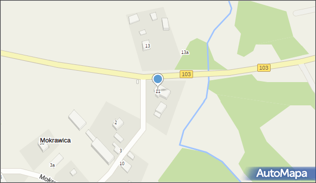 Mokrawica, Mokrawica, 11, mapa Mokrawica