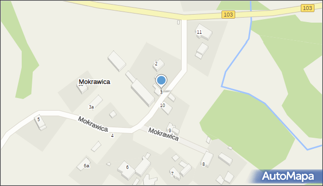 Mokrawica, Mokrawica, 3, mapa Mokrawica