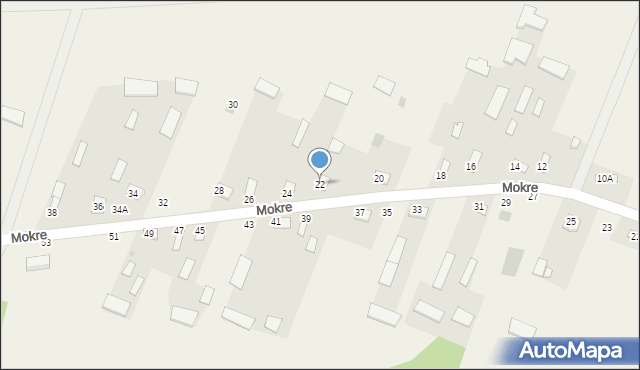 Mokre, Mokre, 22, mapa Mokre