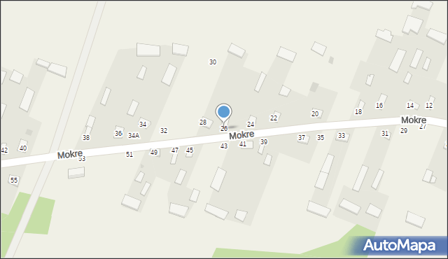 Mokre, Mokre, 26, mapa Mokre