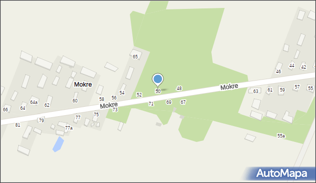 Mokre, Mokre, 50, mapa Mokre