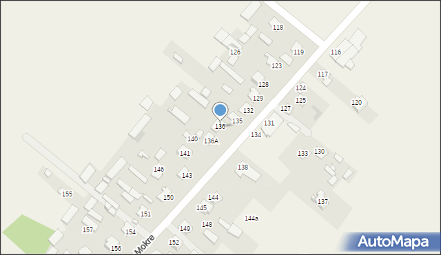 Mokre, Mokre, 136, mapa Mokre