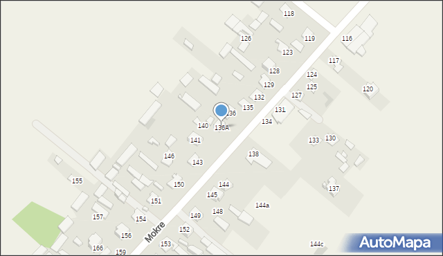 Mokre, Mokre, 136A, mapa Mokre
