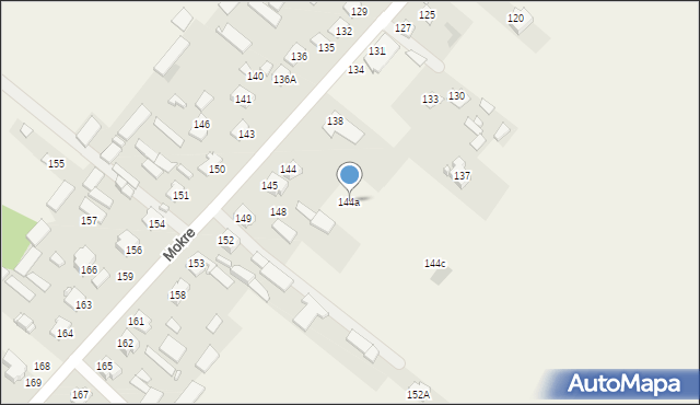 Mokre, Mokre, 144a, mapa Mokre