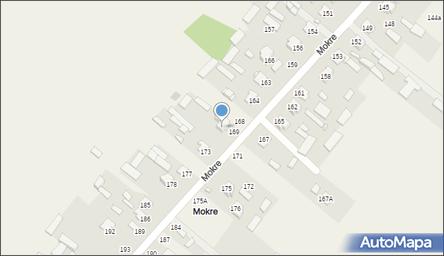 Mokre, Mokre, 170, mapa Mokre
