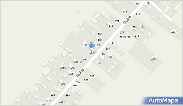 Mokre, Mokre, 193, mapa Mokre