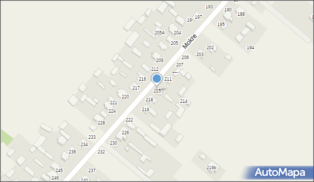 Mokre, Mokre, 215, mapa Mokre