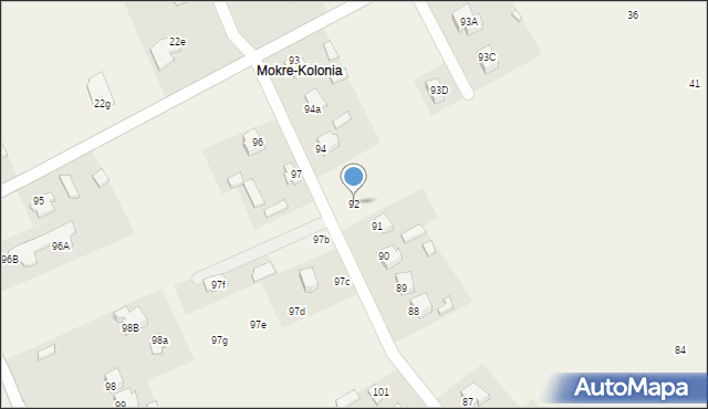 Mokre, Mokre, 92, mapa Mokre
