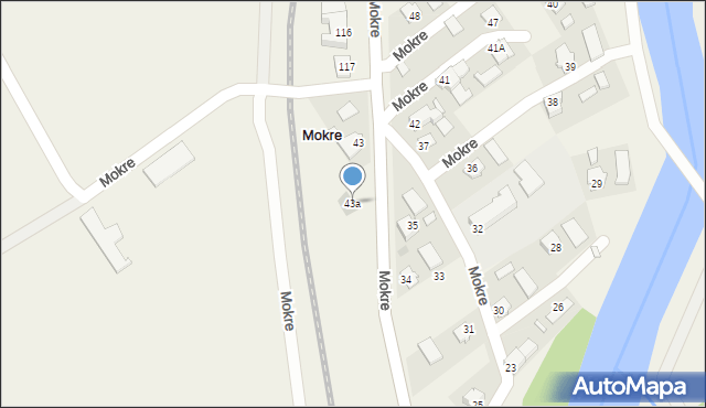 Mokre, Mokre, 43a, mapa Mokre