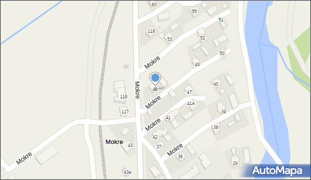 Mokre, Mokre, 48, mapa Mokre