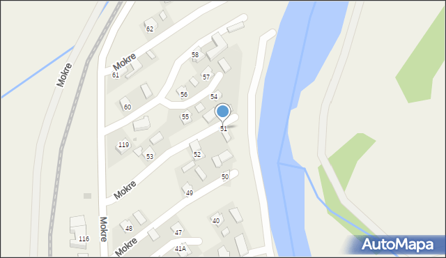 Mokre, Mokre, 51, mapa Mokre