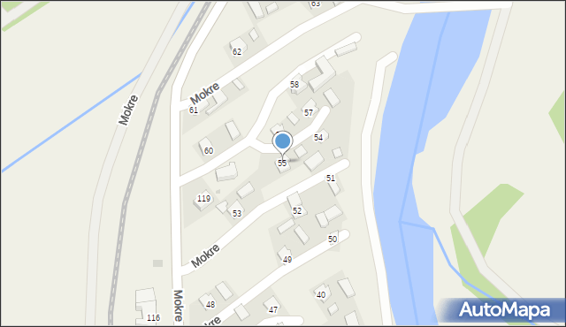 Mokre, Mokre, 55, mapa Mokre