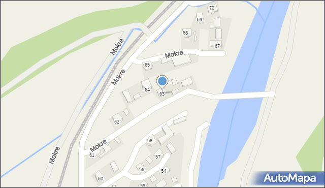 Mokre, Mokre, 63, mapa Mokre