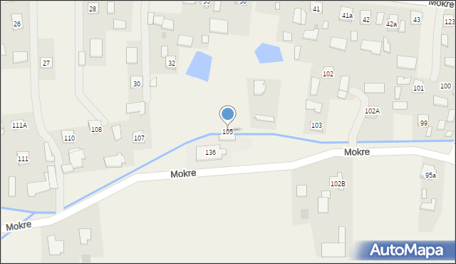 Mokre, Mokre, 105, mapa Mokre
