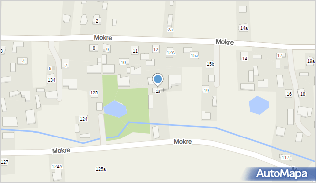 Mokre, Mokre, 13, mapa Mokre