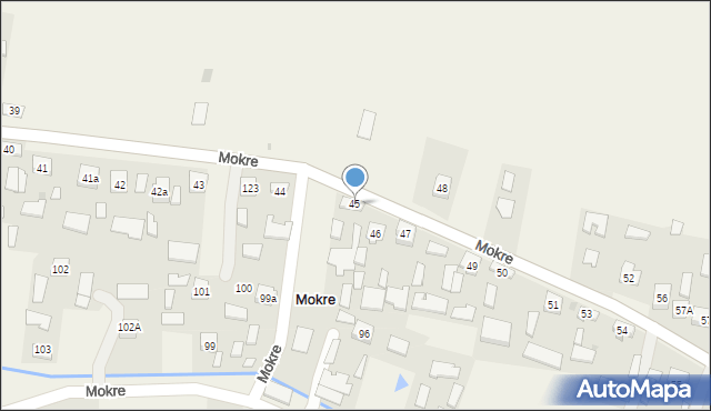 Mokre, Mokre, 45, mapa Mokre