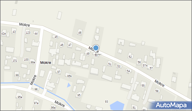Mokre, Mokre, 50, mapa Mokre
