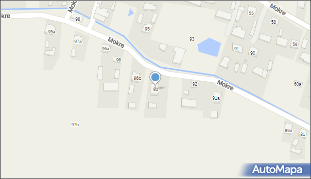 Mokre, Mokre, 94, mapa Mokre