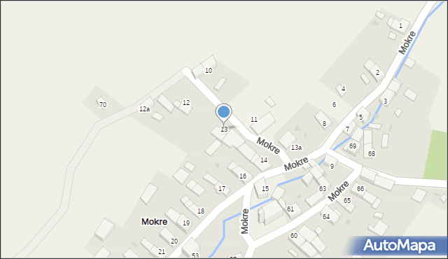 Mokre, Mokre, 13, mapa Mokre