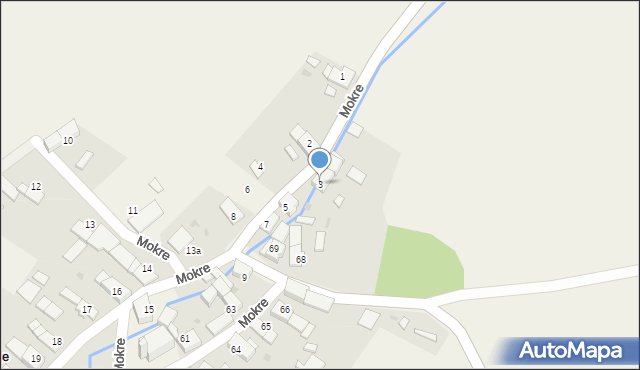 Mokre, Mokre, 3, mapa Mokre