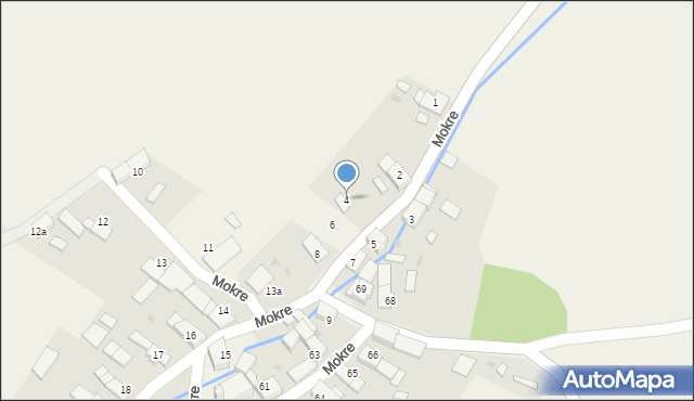 Mokre, Mokre, 4, mapa Mokre