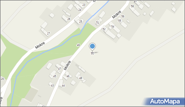 Mokre, Mokre, 50, mapa Mokre