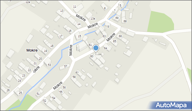 Mokre, Mokre, 62, mapa Mokre