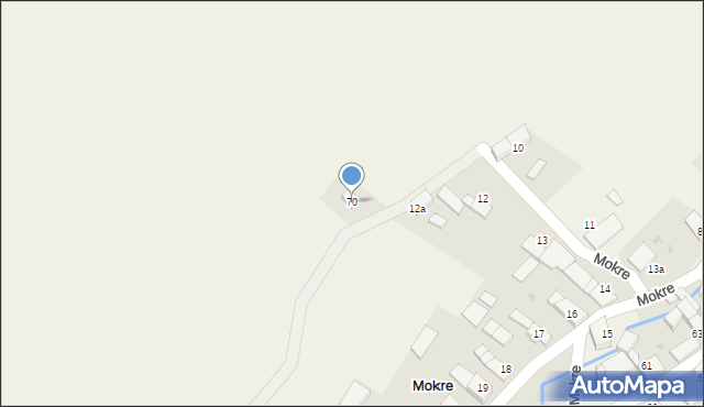 Mokre, Mokre, 70, mapa Mokre