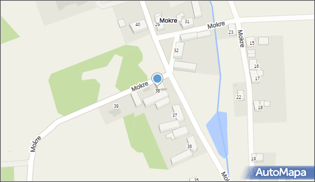 Mokre, Mokre, 38, mapa Mokre
