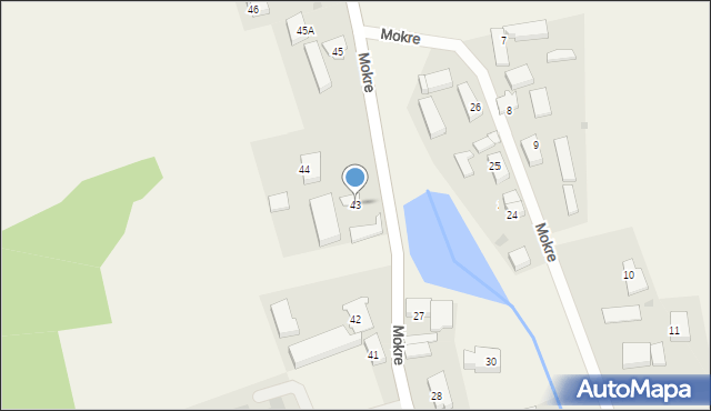 Mokre, Mokre, 43, mapa Mokre