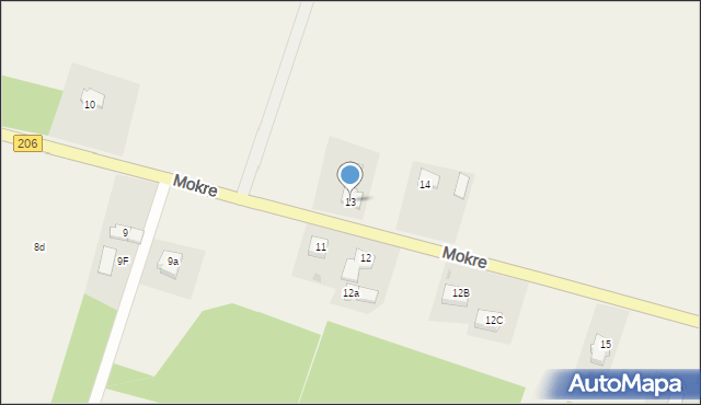 Mokre, Mokre, 13, mapa Mokre