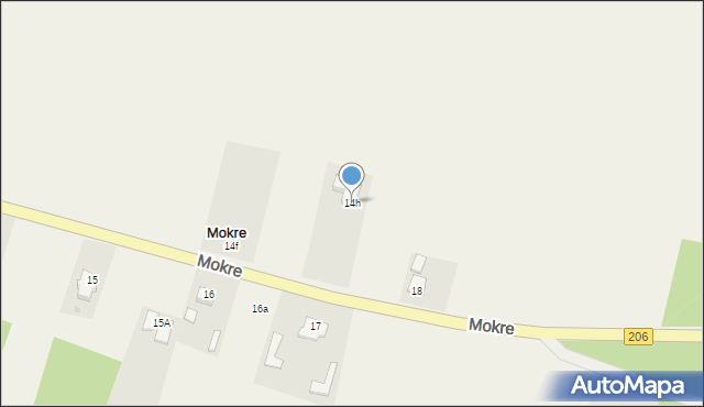 Mokre, Mokre, 14h, mapa Mokre