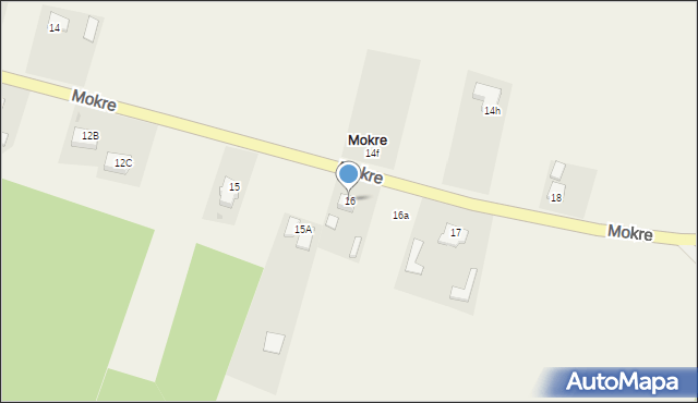 Mokre, Mokre, 16, mapa Mokre