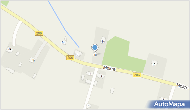 Mokre, Mokre, 3B, mapa Mokre