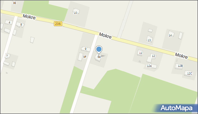 Mokre, Mokre, 9a, mapa Mokre