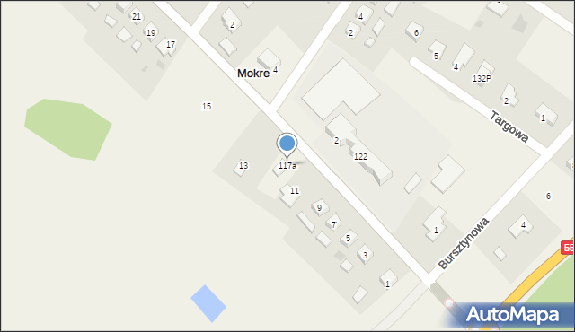 Mokre, Mokre, 117a, mapa Mokre