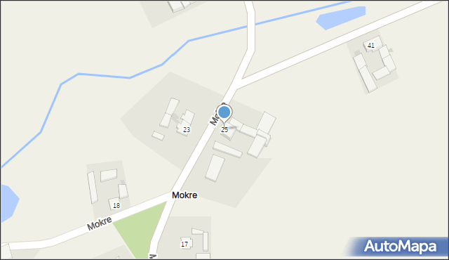 Mokre, Mokre, 25, mapa Mokre