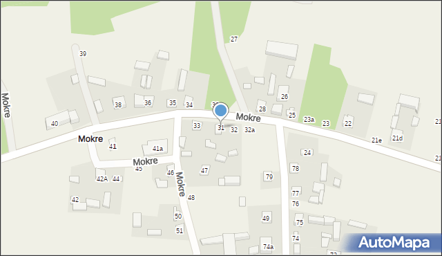 Mokre, Mokre, 31, mapa Mokre