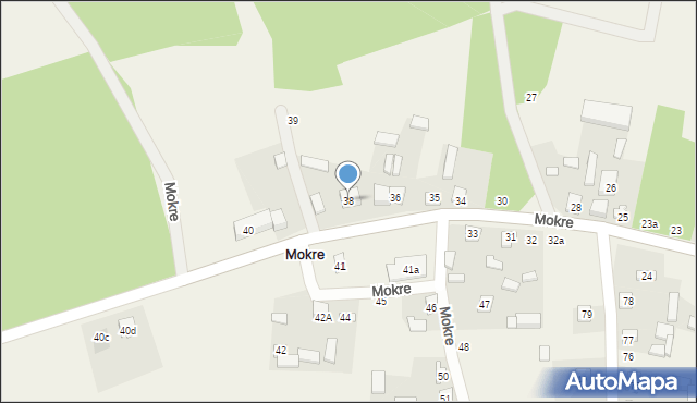 Mokre, Mokre, 38, mapa Mokre