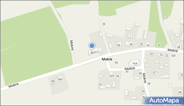 Mokre, Mokre, 40, mapa Mokre