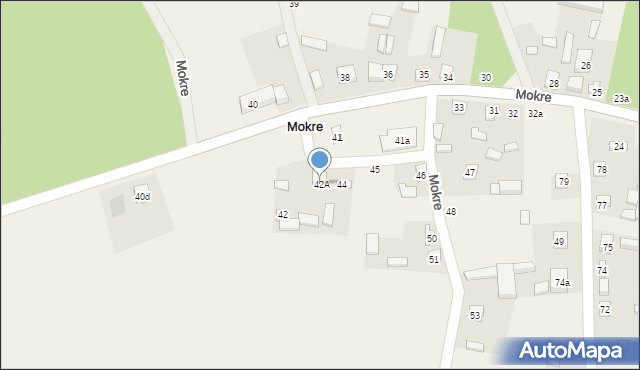 Mokre, Mokre, 42A, mapa Mokre