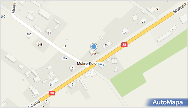 Mokre-Kolonia, Mokre-Kolonia, 19c, mapa Mokre-Kolonia
